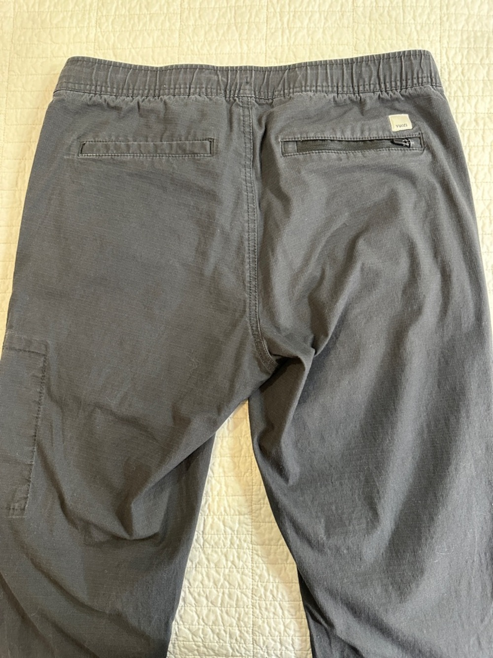 Vuori Medium Ripstop Navy Blue Organic Cotton Drawstring Joggers 29” inseam - Picture 8 of 10